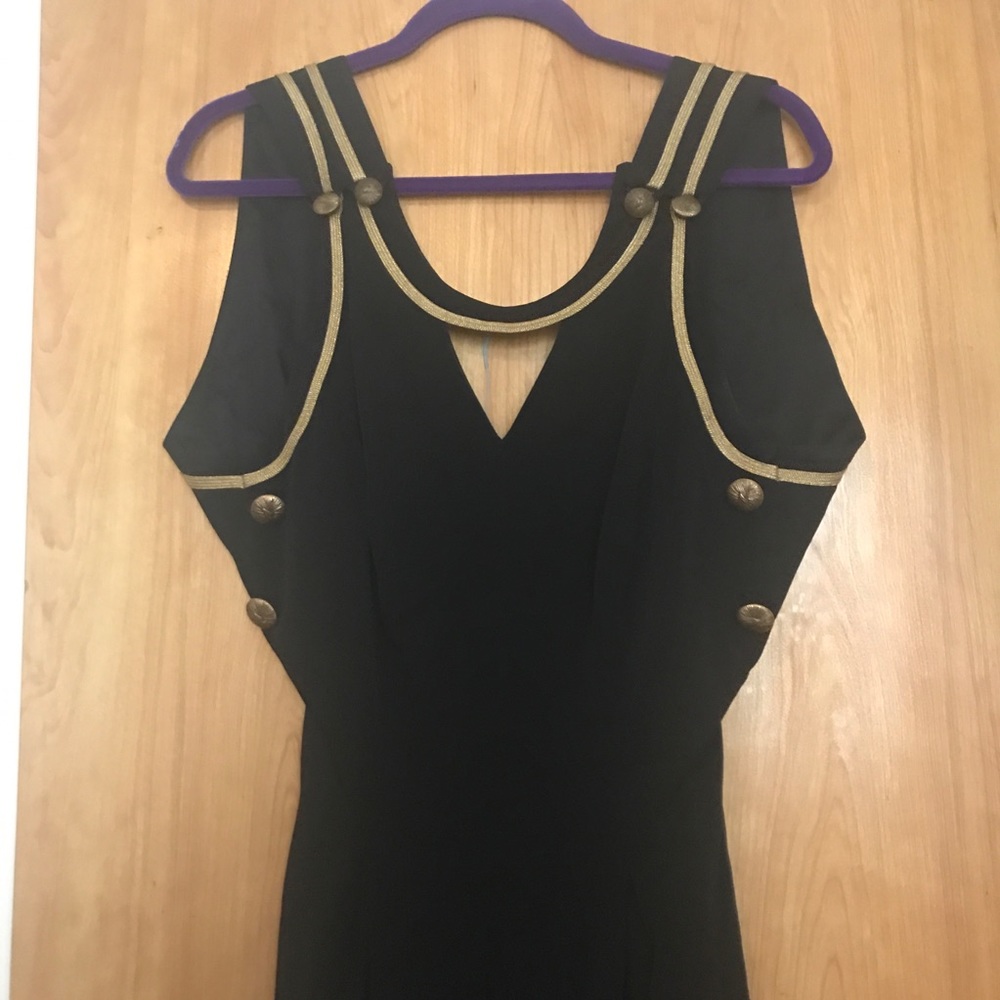 black and gold vintage jumpsuit with open back